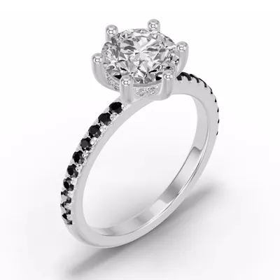 Chroma Black Diamond Engagement Ring