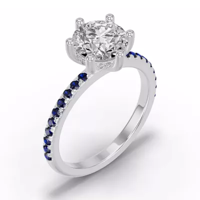 Chroma Blue Sapphire Engagement Ring