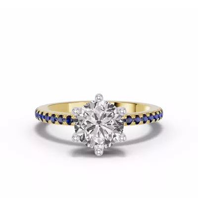 Chroma Blue Sapphire Engagement Ring