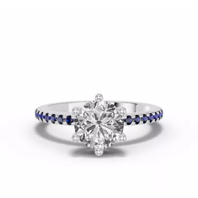 Chroma Blue Sapphire Engagement Ring