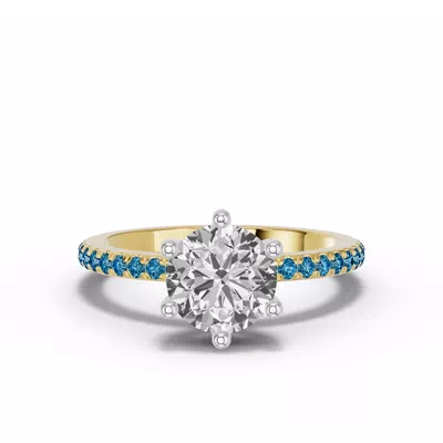 Chroma London Blue Topaz Engagement Ring