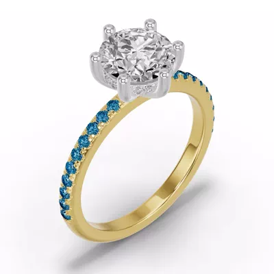 Chroma London Blue Topaz Engagement Ring