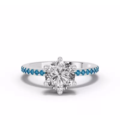 Chroma London Blue Topaz Engagement Ring