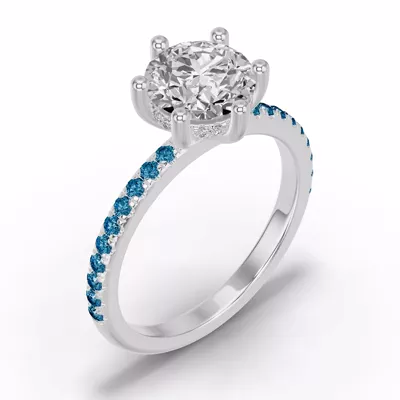 Chroma London Blue Topaz Engagement Ring