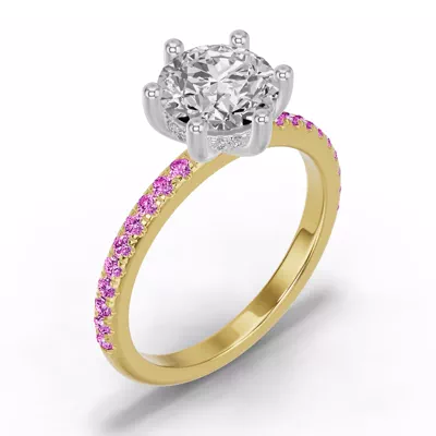 Chroma Pink Sapphire Engagement Ring