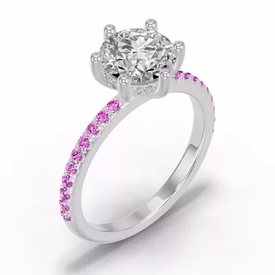 Chroma Pink Sapphire Engagement Ring