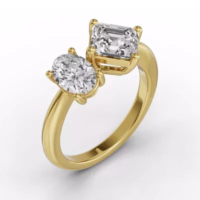 Toi Et Moi Double Oval & Asscher Lab Diamond Ring (Starting at 3.00 ct. tw.)