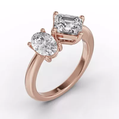 Toi Et Moi Double Oval & Asscher Lab Diamond Ring (Starting at 3.00 ct. tw.)