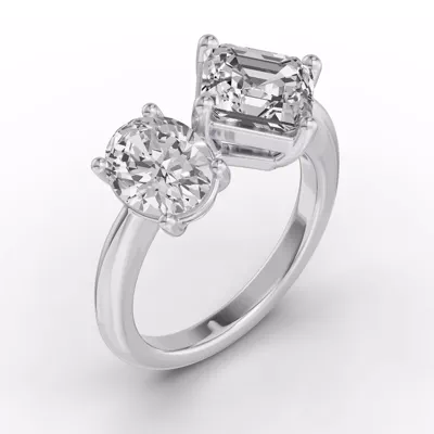 Toi Et Moi Double Oval & Asscher Lab Diamond Ring (Starting at 5.00 ct. tw.)