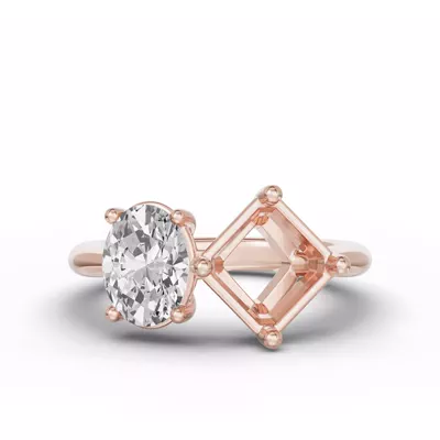 Toi Et Moi Double Oval & Asscher Lab Diamond Ring (Starting at 5.00 ct. tw.)
