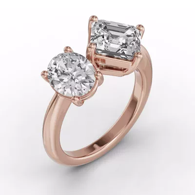 Toi Et Moi Double Oval & Asscher Lab Diamond Ring (Starting at 5.00 ct. tw.)