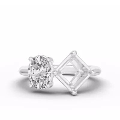 Toi Et Moi Double Oval & Asscher Lab Diamond Ring (Starting at 5.00 ct. tw.)