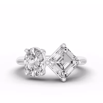 Toi Et Moi Double Oval & Asscher Lab Diamond Ring (Starting at 5.00 ct. tw.)