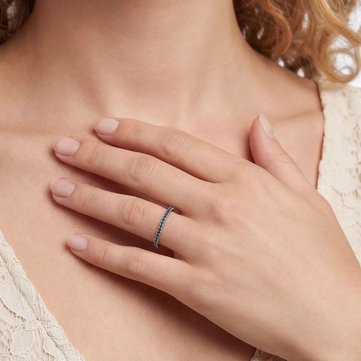 Chroma London Blue Topaz Eternity Band - 18K Rose Gold