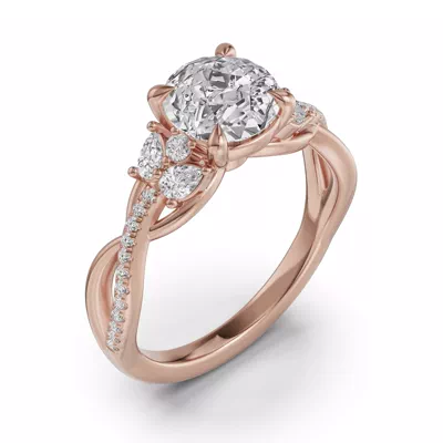 Papillon Twist Pavé Engagement Ring