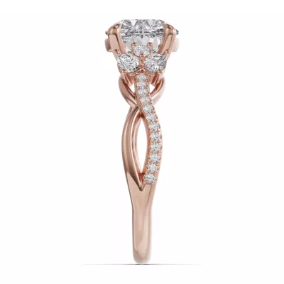 Papillon Twist Pavé Engagement Ring