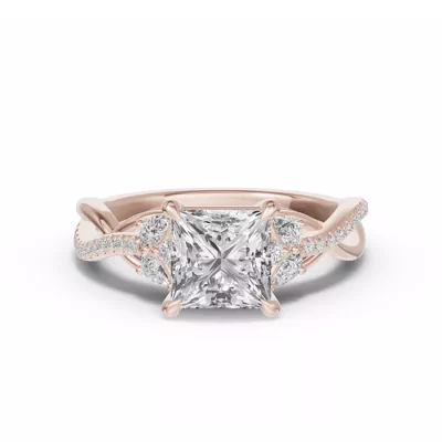 Papillon Twist Pavé Engagement Ring