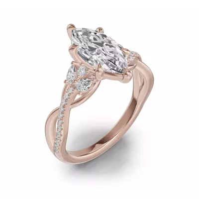 Papillon Twist Pavé Engagement Ring