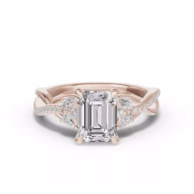 Papillon Twist Pavé Engagement Ring