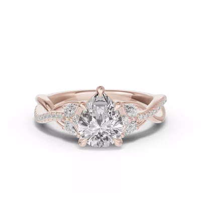 Papillon Twist Pavé Engagement Ring