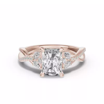 Papillon Twist Pavé Engagement Ring