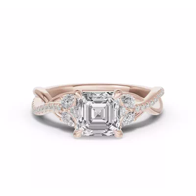 Papillon Twist Pavé Engagement Ring