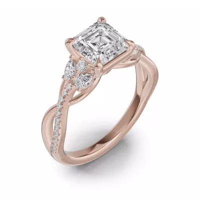Papillon Twist Pavé Engagement Ring