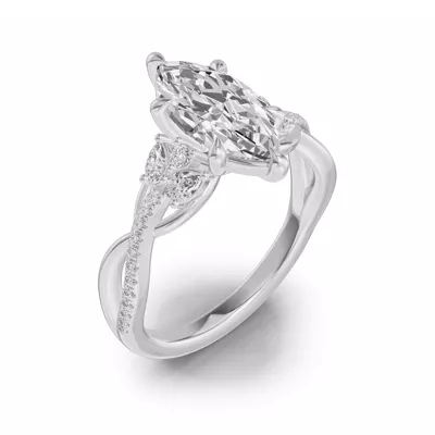 Papillon Twist Pavé Engagement Ring