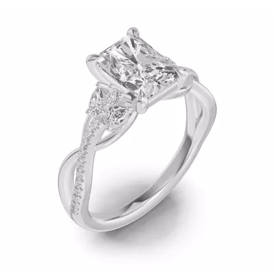 Papillon Twist Pavé Engagement Ring