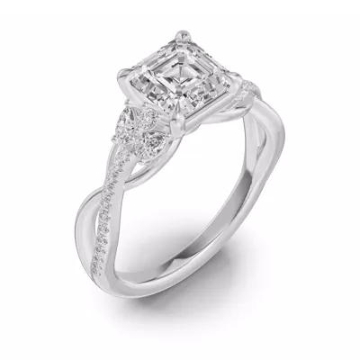 Papillon Twist Pavé Engagement Ring