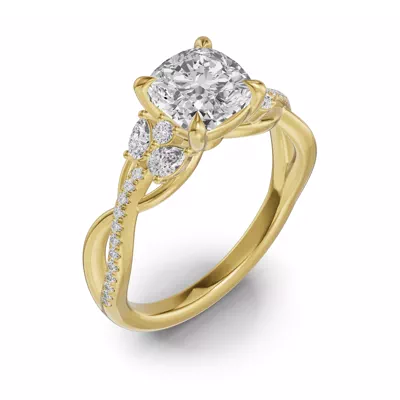 Papillon Twist Pavé Engagement Ring