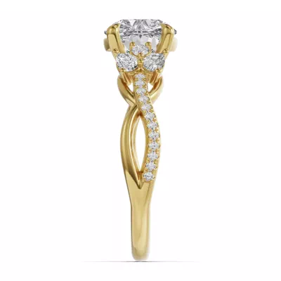 Papillon Twist Pavé Engagement Ring