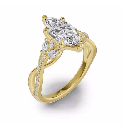 Papillon Twist Pavé Engagement Ring