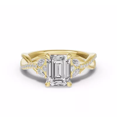 Papillon Twist Pavé Engagement Ring