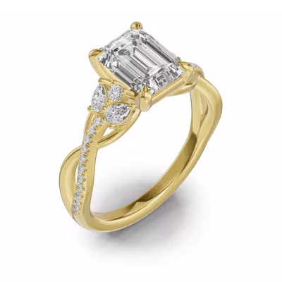 Papillon Twist Pavé Engagement Ring