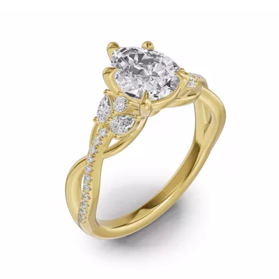 Papillon Twist Pavé Engagement Ring