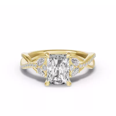 Papillon Twist Pavé Engagement Ring