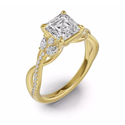 Papillon Twist Pavé Engagement Ring
