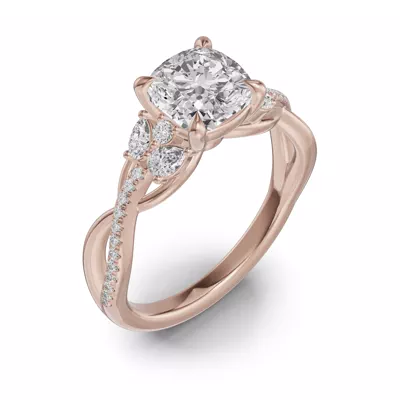 Papillon Twist Pavé Engagement Ring