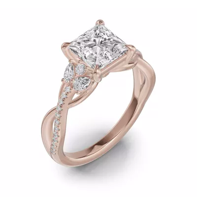Papillon Twist Pavé Engagement Ring