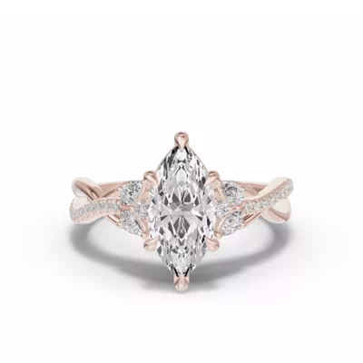 Papillon Twist Pavé Engagement Ring
