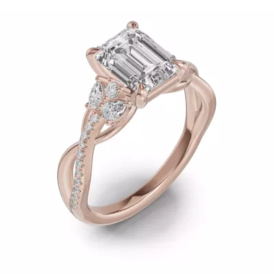 Papillon Twist Pavé Engagement Ring