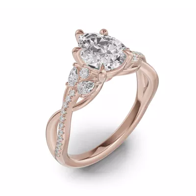 Papillon Twist Pavé Engagement Ring