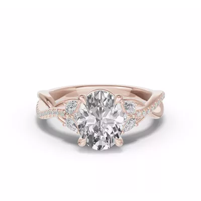 Papillon Twist Pavé Engagement Ring