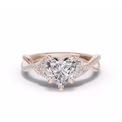 Papillon Twist Pavé Engagement Ring
