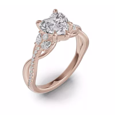 Papillon Twist Pavé Engagement Ring