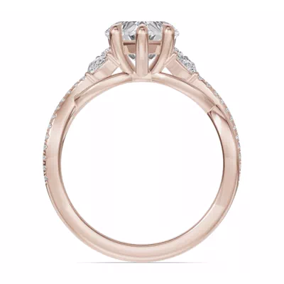 Papillon Twist Pavé Engagement Ring