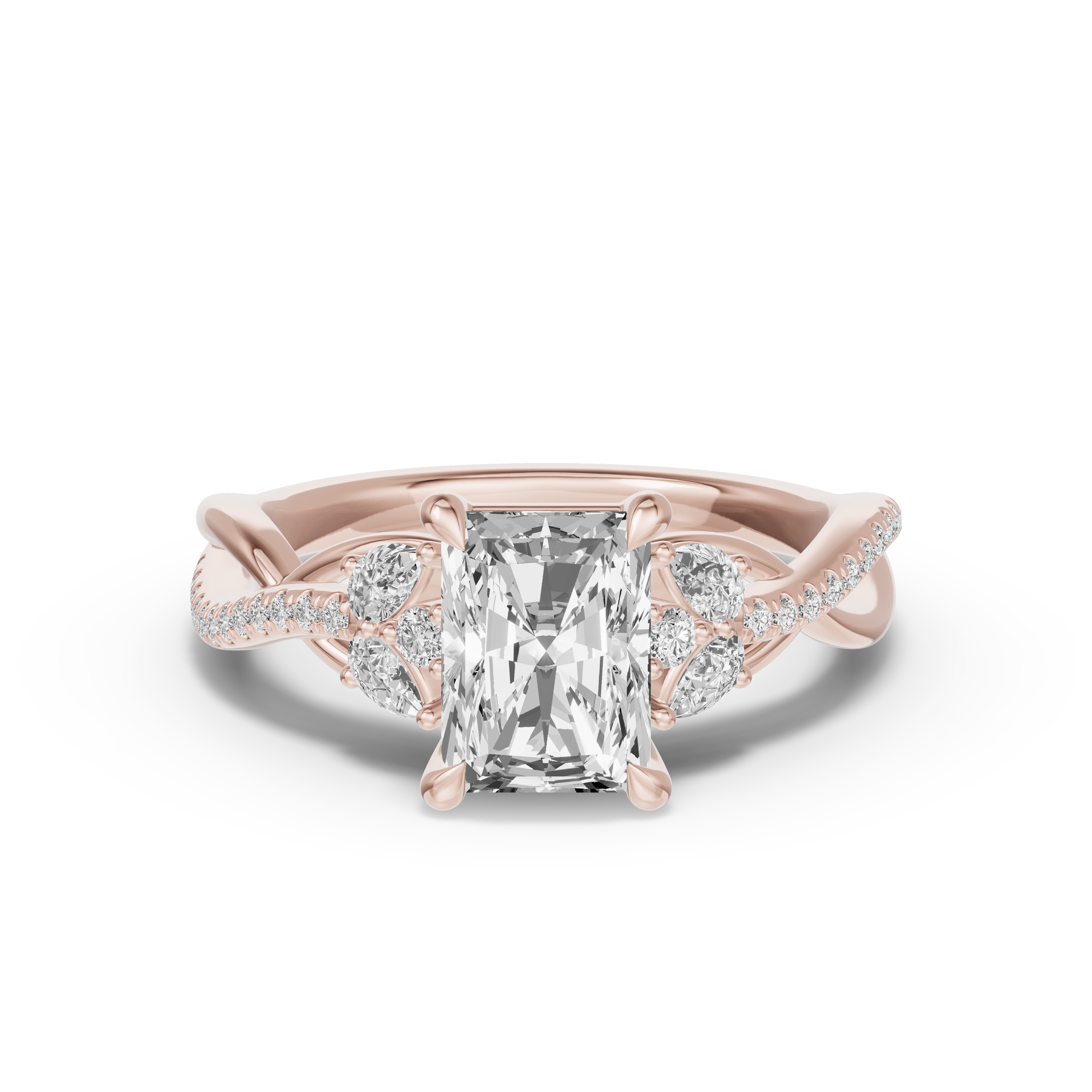 Papillon Twist Pavé Engagement Ring
