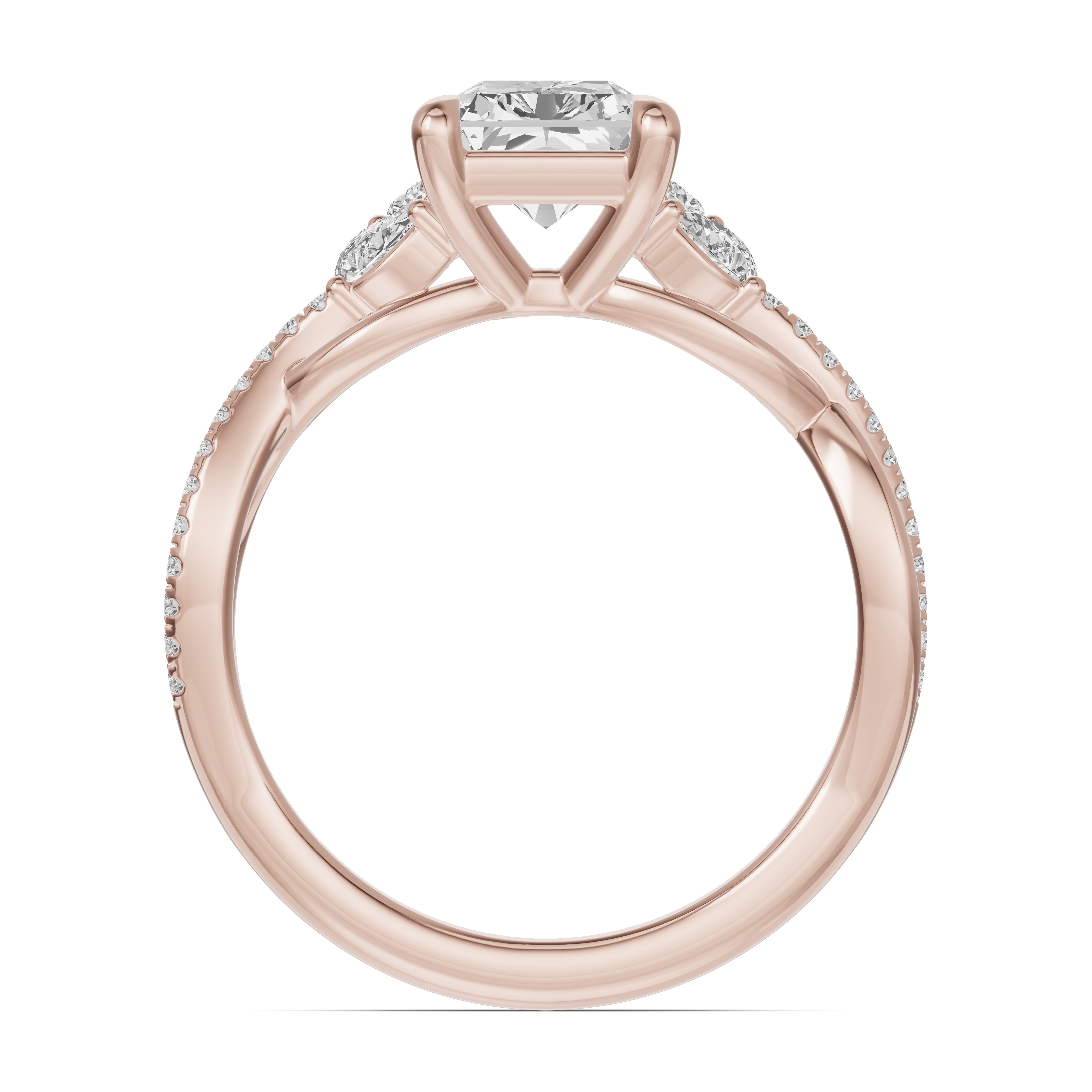 Papillon Twist Pavé Engagement Ring