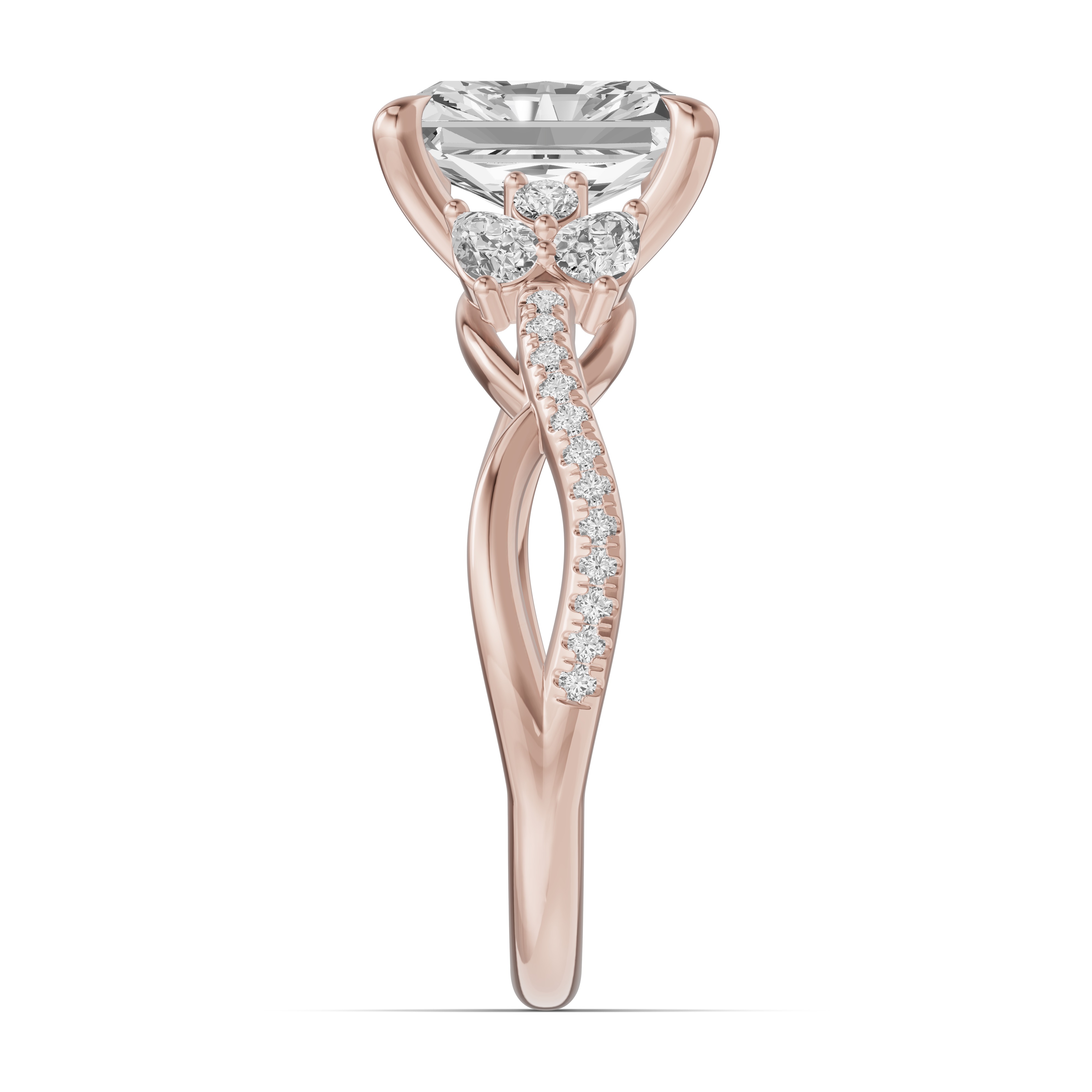 Papillon Twist Pavé Engagement Ring